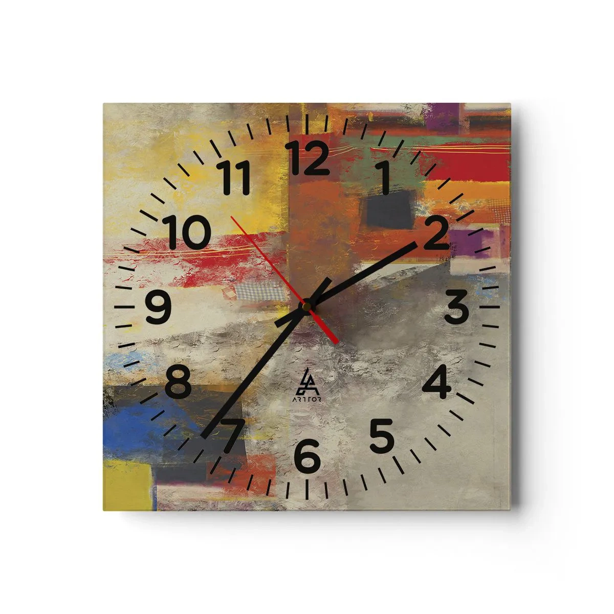 Wanduhr - Glasuhr - Geometrie der Farben - 30x30 cm