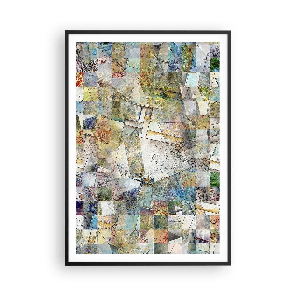 Poster in einem schwarzem Rahmen - Geometrische Mischung - 70x100 cm