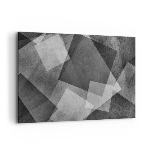 Bild auf Leinwand - Leinwandbild - Schwarz-Weiß-Abstraktion mit geometrischen Formen - 120x80cm - Das ewige Symbol für Beständigkeit und Ordnung - Moderne Wanddekoration für Wohnzimmer und Schlafzimmer ARTTOR