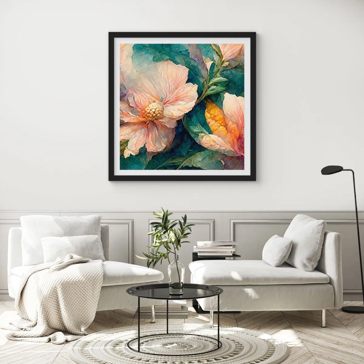 Poster in einem schwarzem Rahmen - Pure Subtilität - 30x30 cm