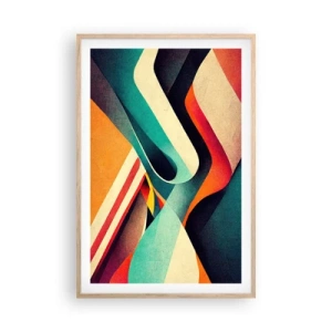 Poster in einem Rahmen aus heller Eiche - Intensive Komposition - 61x91 cm