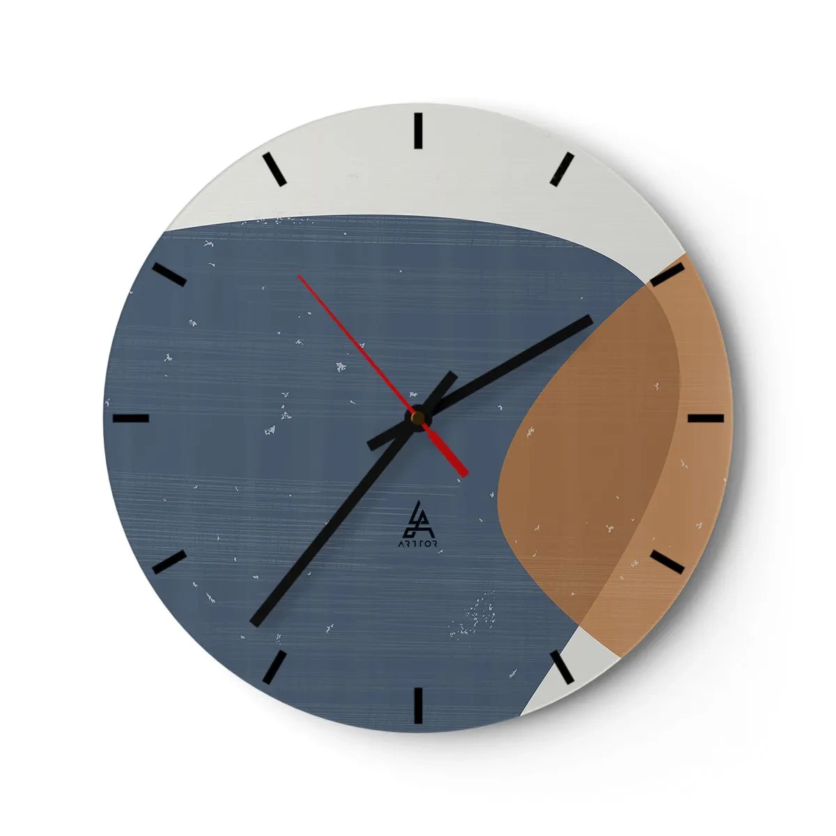 Wanduhr - Glasuhr - Ovale und Einflüsse - 40x40 cm