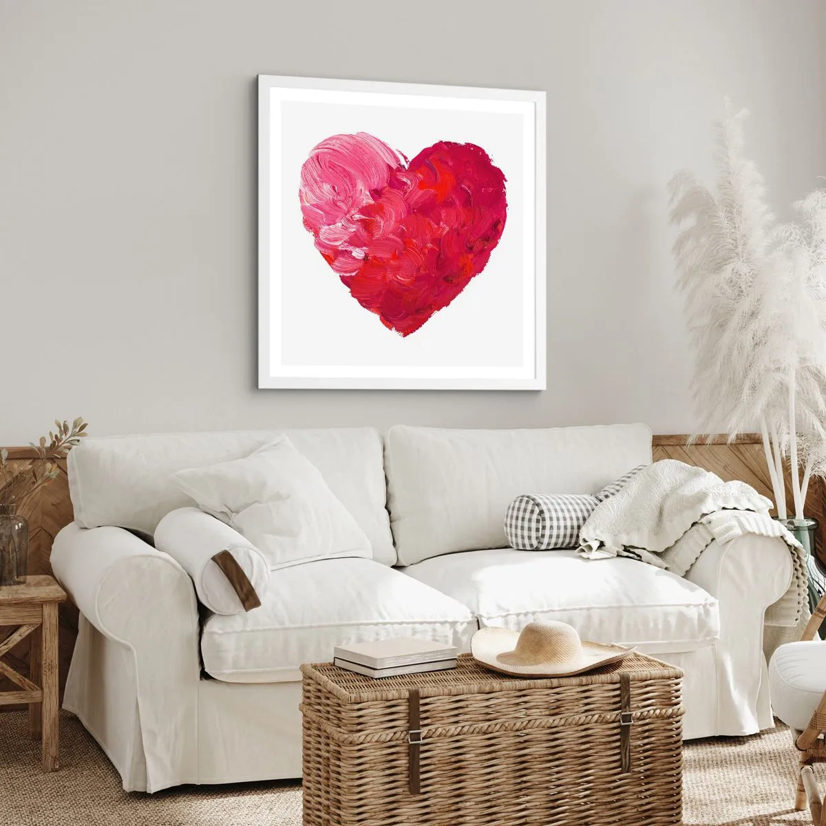 Poster in einem weißen Rahmen - Alles was du brauchst ist Liebe - 50x50 cm