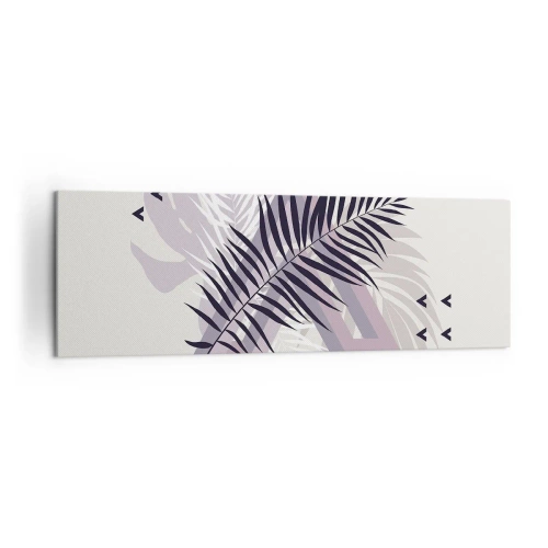 Bild auf Leinwand - Leinwandbild - Eine minimalistische Komposition mit Blättern und geometrischen Formen - 160x50cm - Der Schatten des Schattens - Moderne Wanddekoration für Wohnzimmer und Schlafzimmer ARTTOR