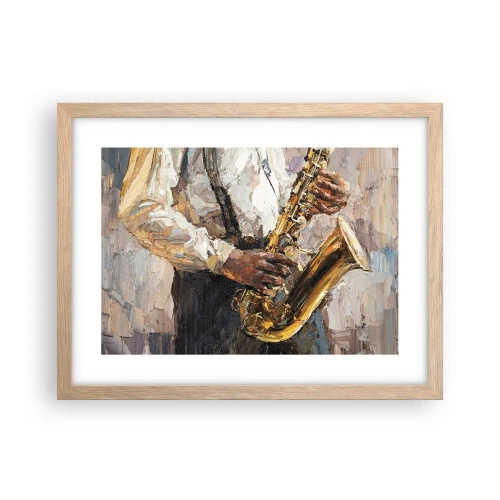 Poster in einem Rahmen aus heller Eiche - Zeit fürs Solo - 40x30 cm