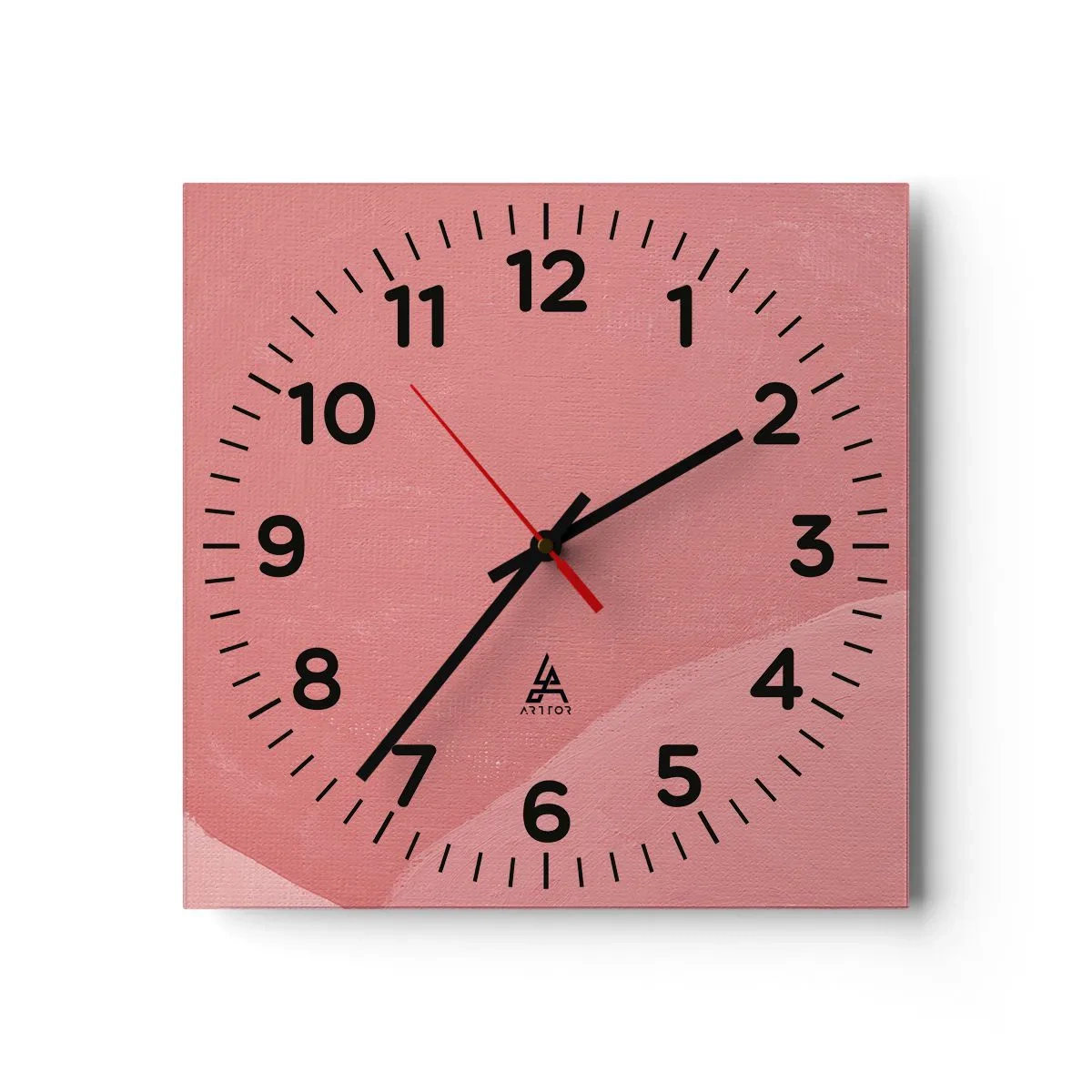 Wanduhr - Glasuhr - Organische Komposition in Rosa - 40x40 cm