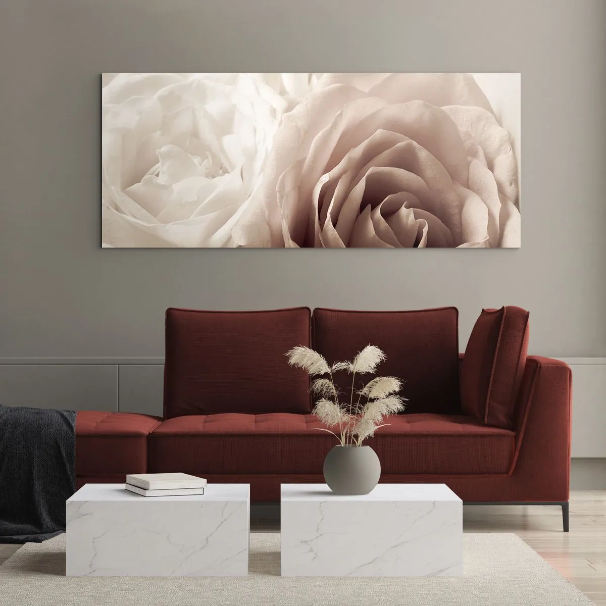 Glasbild - Bild auf glas - Im Herzen der Rose - 100x40 cm