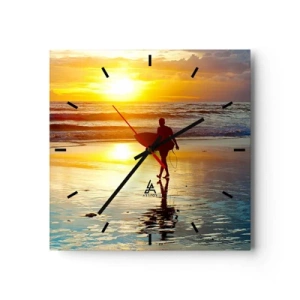 Wanduhr - Glasuhr - Die Rückkehr des Kriegers - 40x40 cm