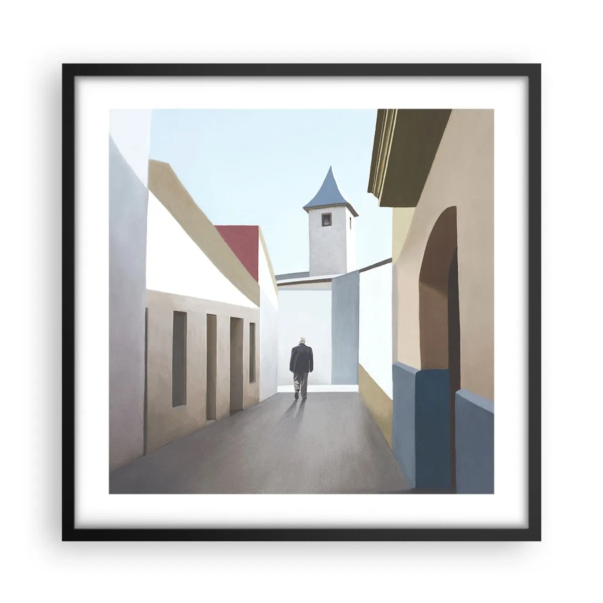 Poster in einem schwarzem Rahmen - Sonniger Spaziergang - 50x50 cm