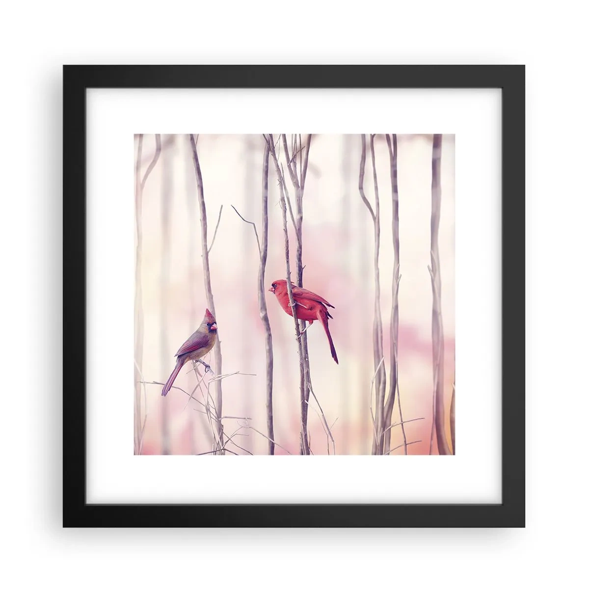 Poster in einem schwarzem Rahmen - Geschichte vom rosa Wald - 30x30 cm