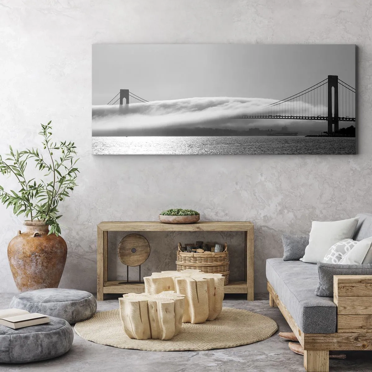Bild auf Leinwand - Leinwandbild - Segeln durch das Goldene Tor - 90x30 cm