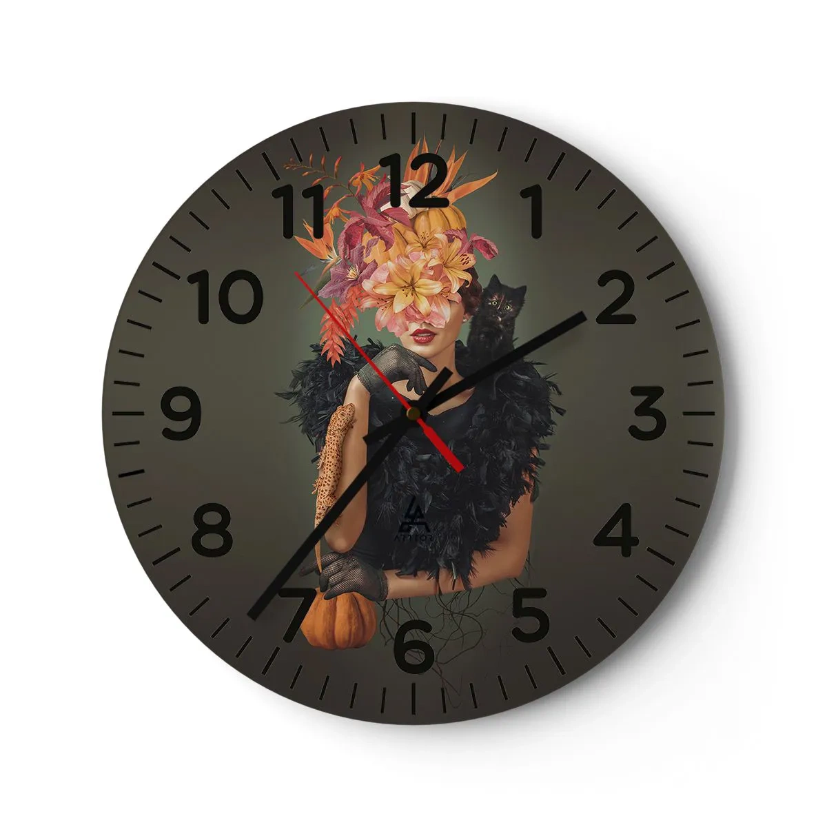 Wanduhr - Glasuhr - Der Zauber einer Hexe - 30x30 cm