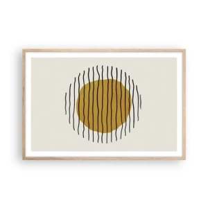 Poster in einem Rahmen aus heller Eiche - Abstraktion, die vor Hitze zittert - 91x61 cm