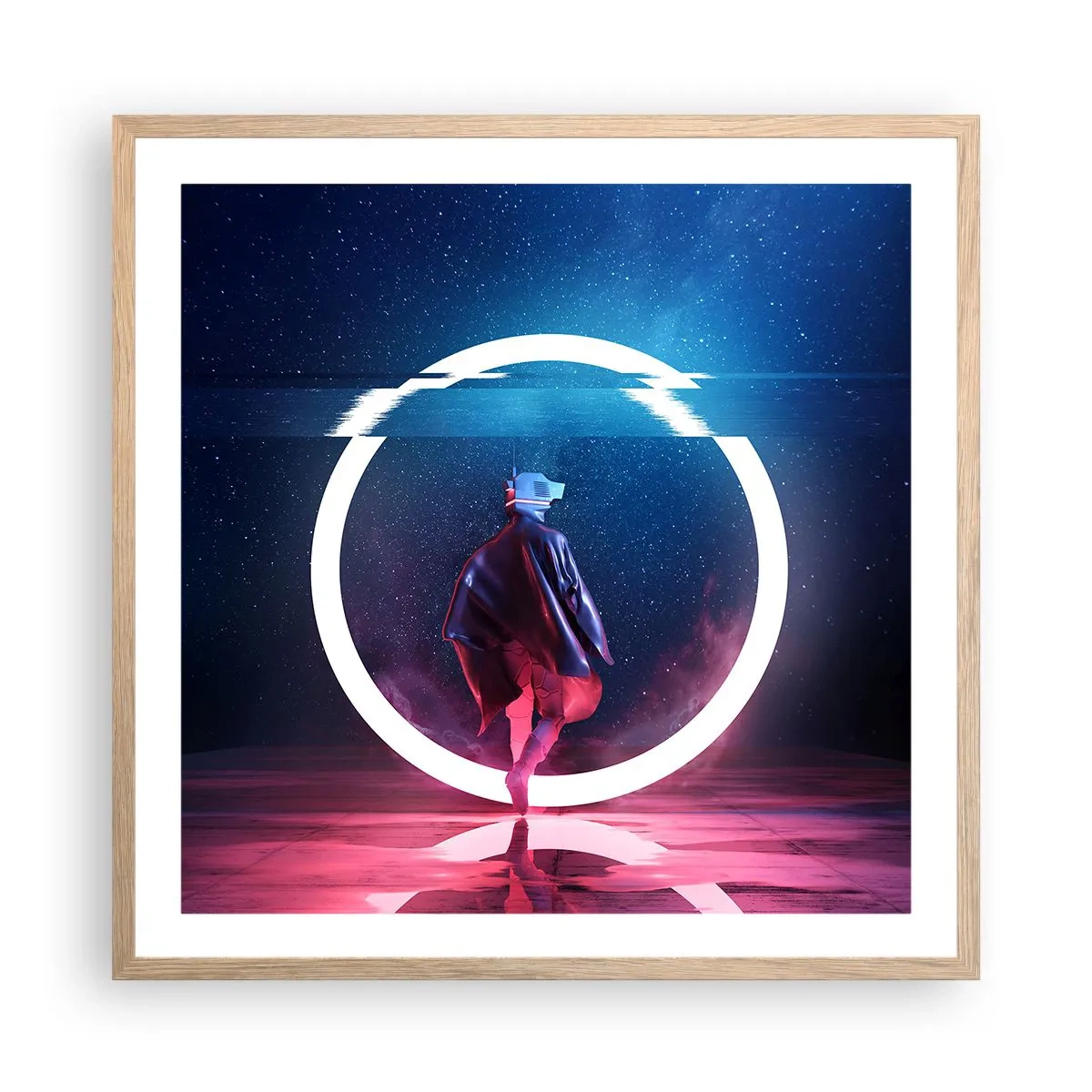 Poster in einem Rahmen aus heller Eiche - Zwischen den Welten - 60x60 cm