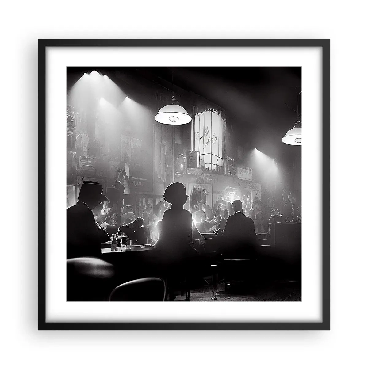 Poster in einem schwarzem Rahmen - In Jazz-Atmosphäre - 50x50 cm