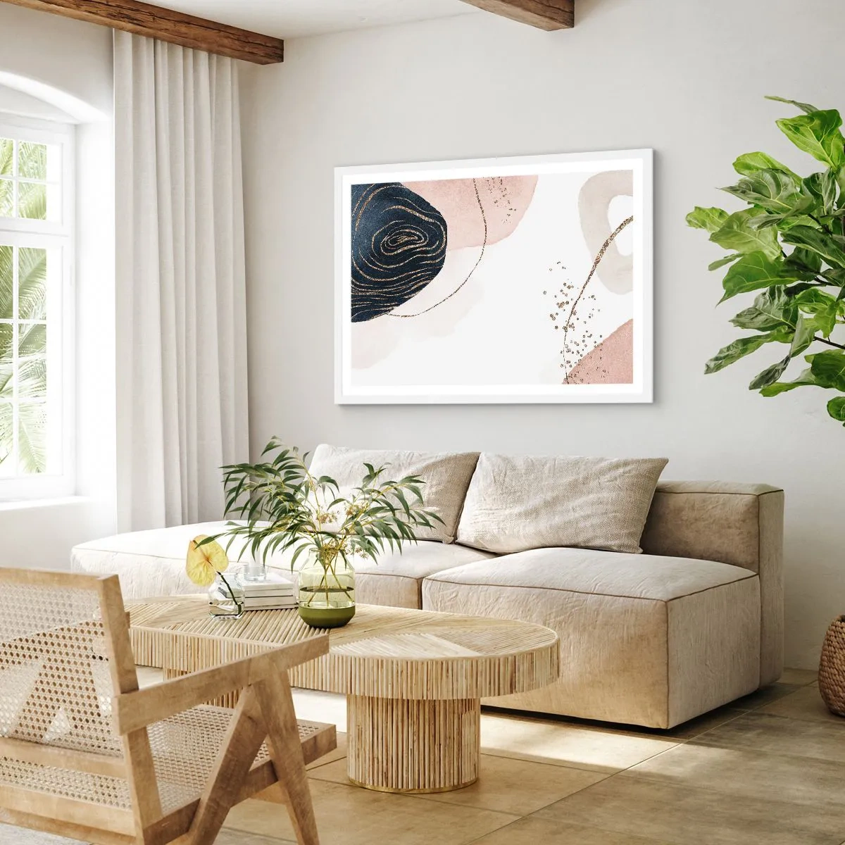 Poster in einem weißen Rahmen - Alles fließt - 40x30 cm