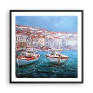 Poster in einem schwarzem Rahmen - Italienische Bucht - 60x60 cm
