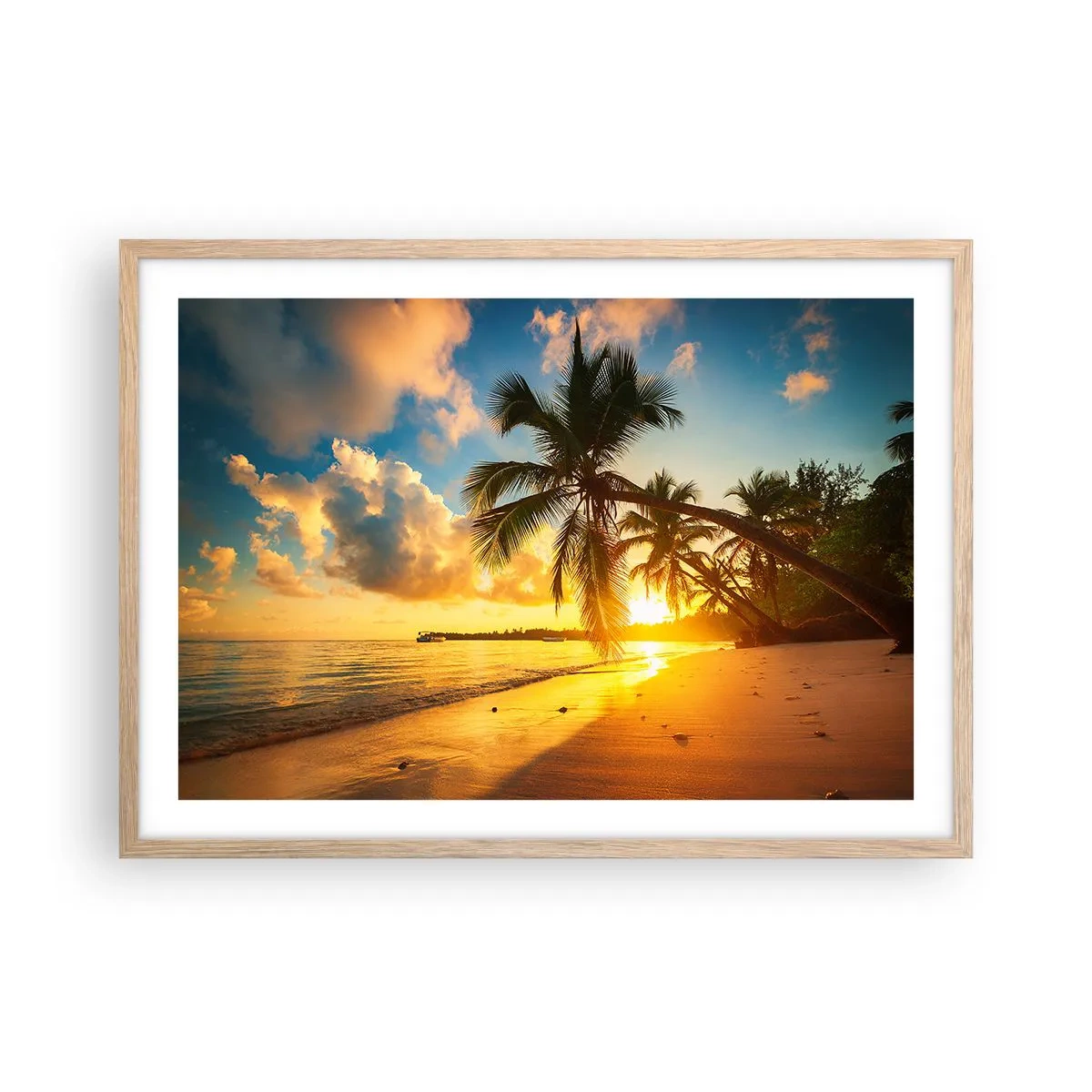 Poster in einem Rahmen aus heller Eiche - Karibischer Traum - 70x50 cm