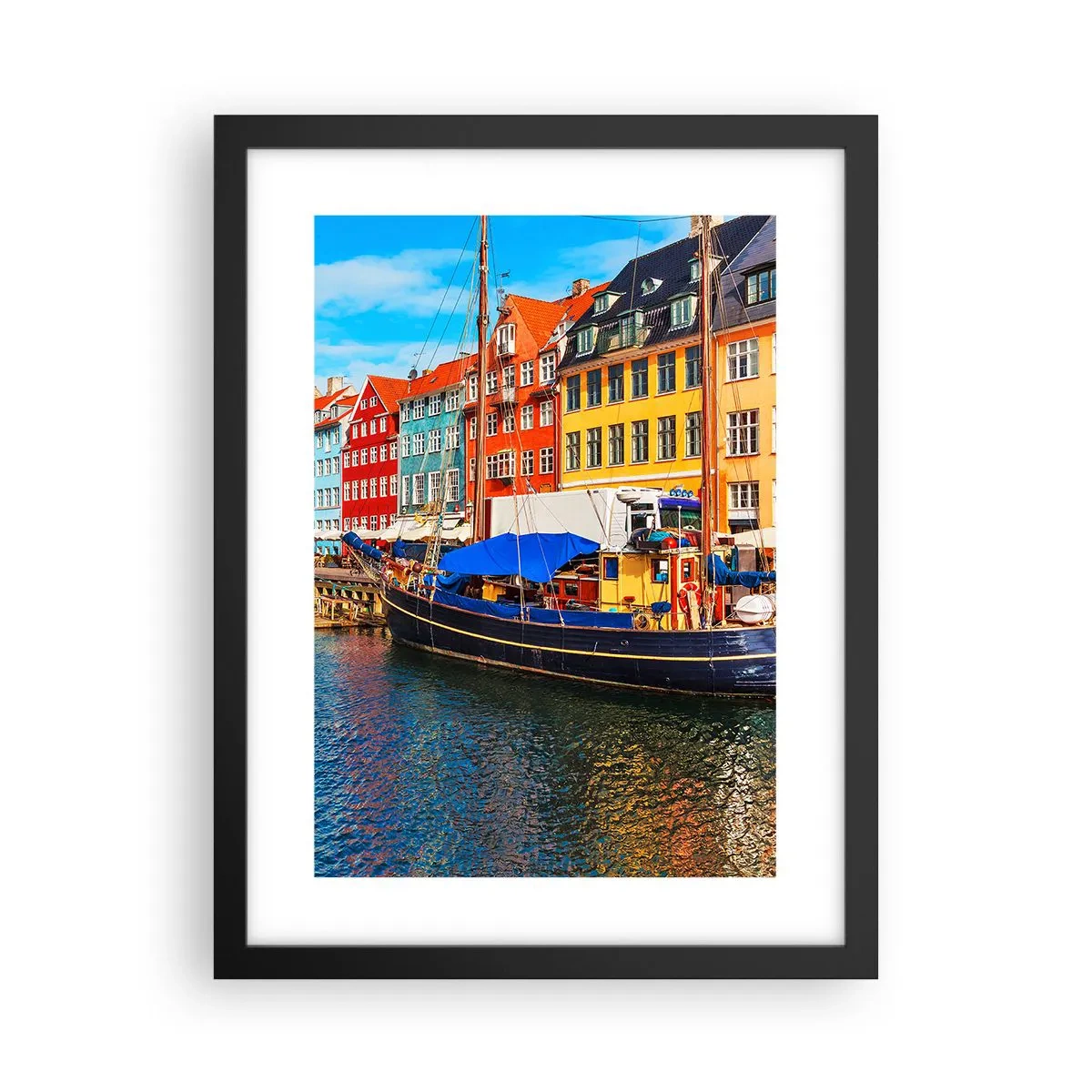 Poster in einem schwarzem Rahmen - Fröhlicher Kai - 30x40 cm
