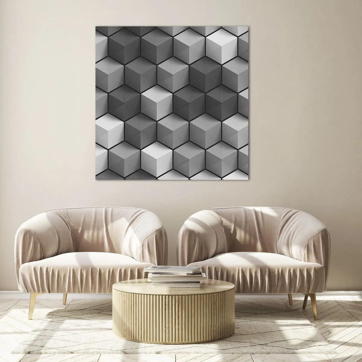 Glasbild - Bild auf glas - Kubistisches Puzzle - 70x70 cm