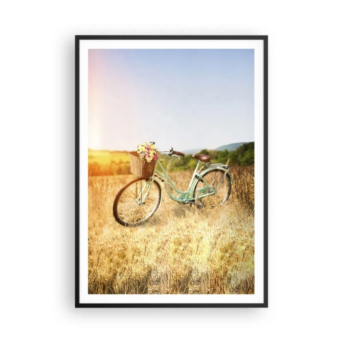 Poster in einem schwarzem Rahmen - Ich bleibe eine Weile hier - 70x100 cm