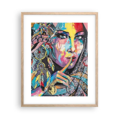 Poster in einem Rahmen aus heller Eiche - Sei still, bis du verstehst - 40x50 cm