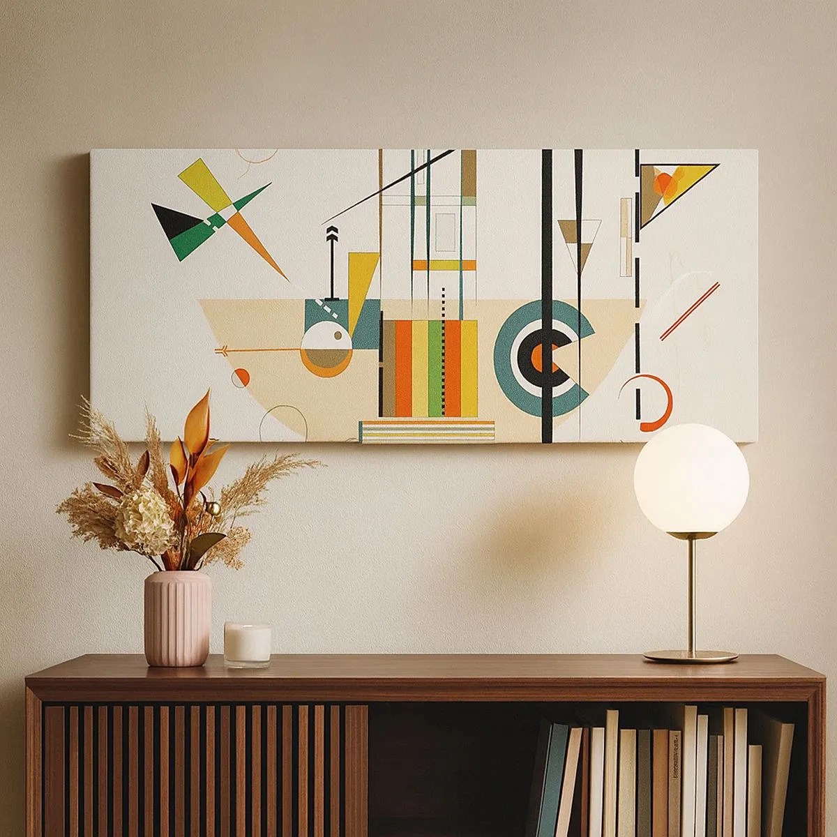 Bild auf Leinwand - Leinwandbild - Und die Welt lacht - 100x40 cm