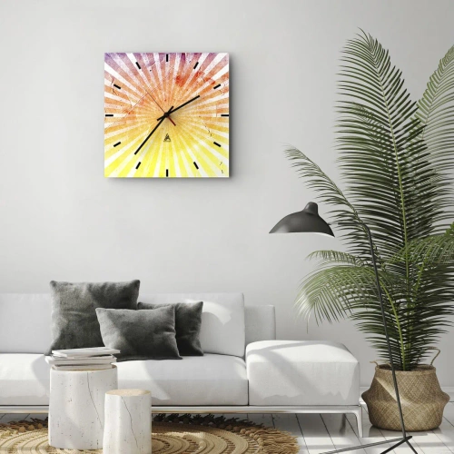 Wanduhr - Glasuhr - Sonnenaufgänge und Sonnenuntergänge - 40x40 cm
