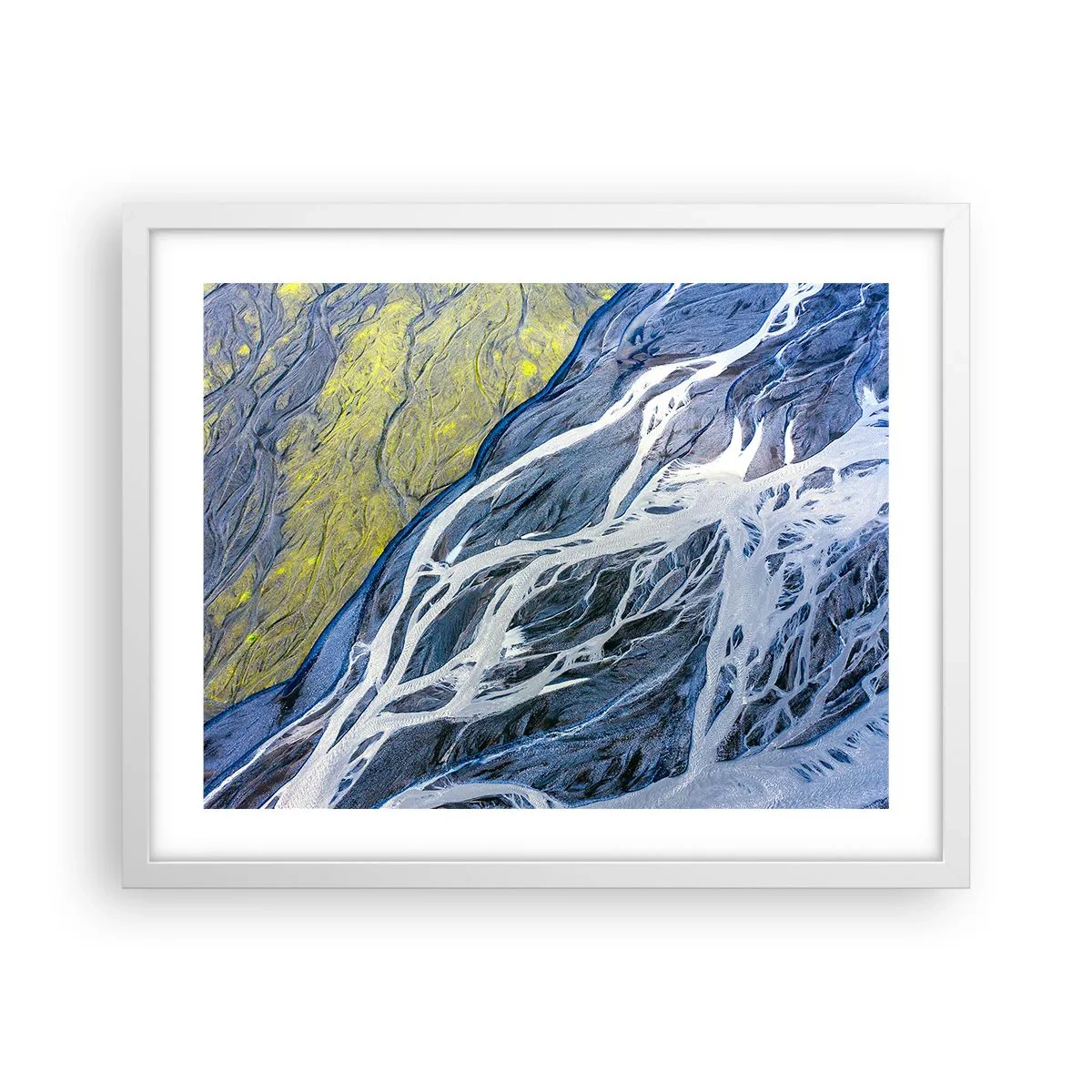 Poster in einem weißen Rahmen - Felsmalereien der Natur - 50x40 cm