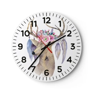 Wanduhr - Glasuhr - Seelenführer - sanft, unschuldig - 30x30 cm