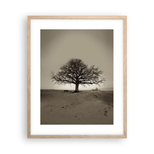 Poster in einem Rahmen aus heller Eiche - Von hier zu Ewigkeit - 40x50 cm
