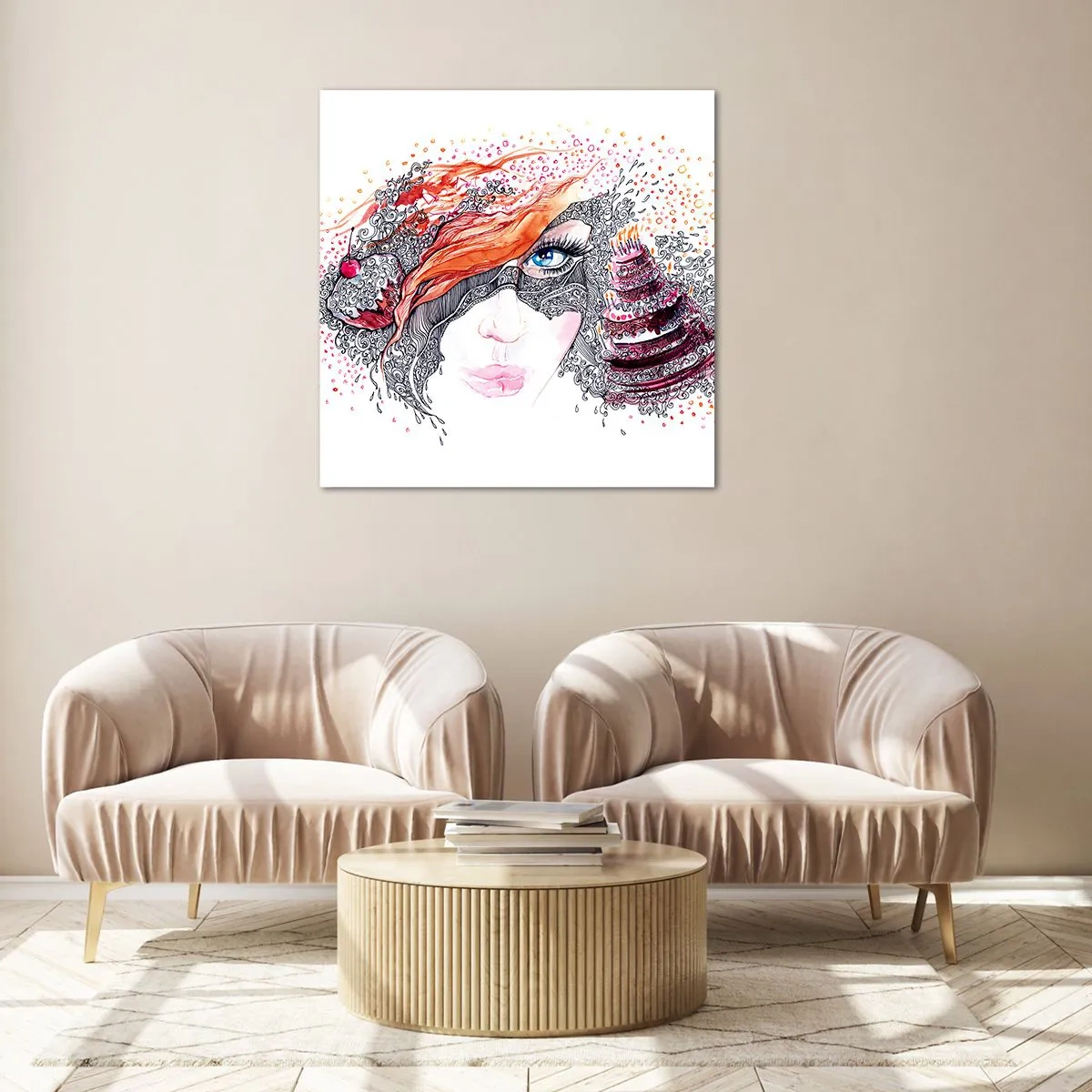 Glasbild - Bild auf glas - Bei ihr ist jeden Tag Feiertag - 40x40 cm