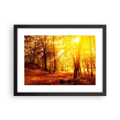 Poster in einem schwarzem Rahmen - Auf die goldene Lichtung - 40x30 cm