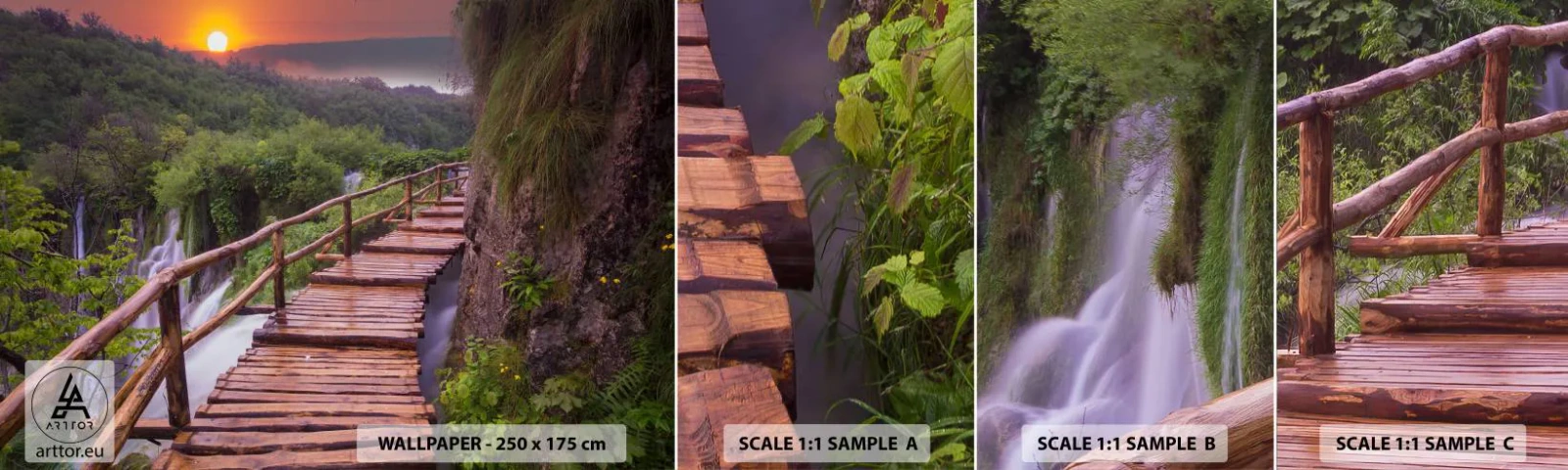 Fototapeten Muster Selbstklebend Deluxe Sticker - Schönheit jenseits des Glaubens - Landschaft, Wasserfall, Kroatien - 100x30 cm