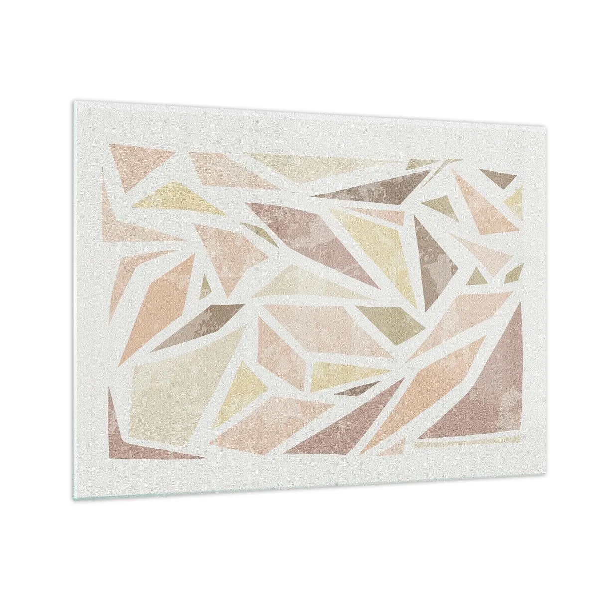 Glasbild - Bild auf glas - Geometrisches Mosaik in Pastellfarben auf hellem Hintergrund - 70x50cm - Buntglas-Komposition - Moderne Wanddekoration für Wohnzimmer und Schlafzimmer ARTTOR
