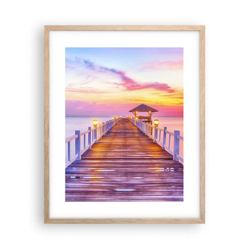 Poster in einem Rahmen aus heller Eiche - Die lila-goldene Stille des Abends - 40x50 cm