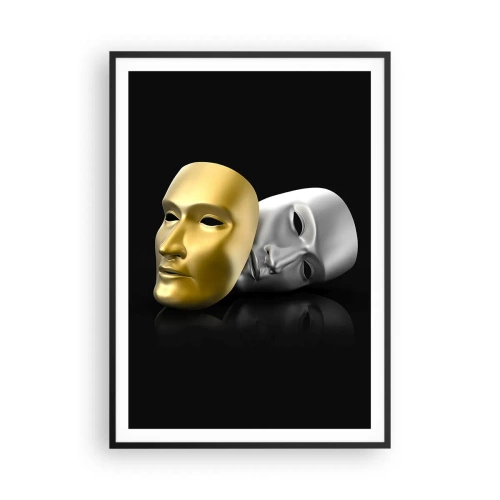 Poster in einem schwarzem Rahmen - Das Leben ist wie ein Theater - 70x100 cm