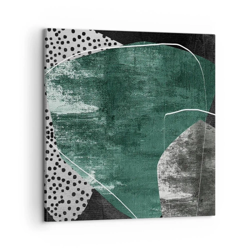 Bild auf Leinwand - Leinwandbild - Bunte Abstraktion mit Blattgold - 60x60 cm