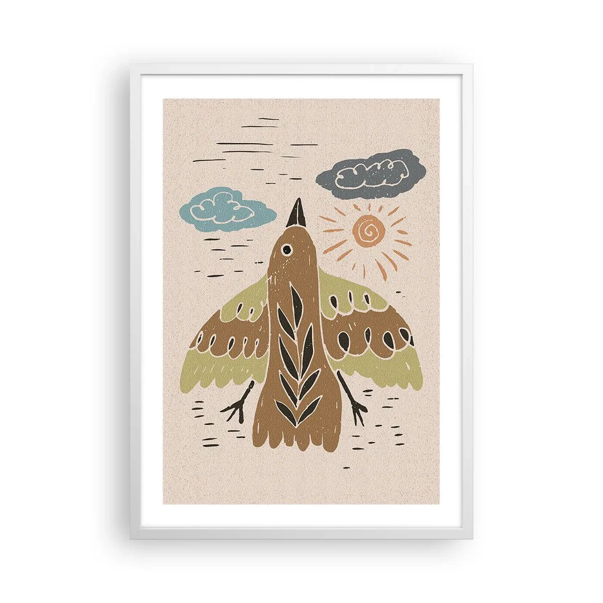 Poster in einem weißen Rahmen - Guten Flug - 50x70 cm