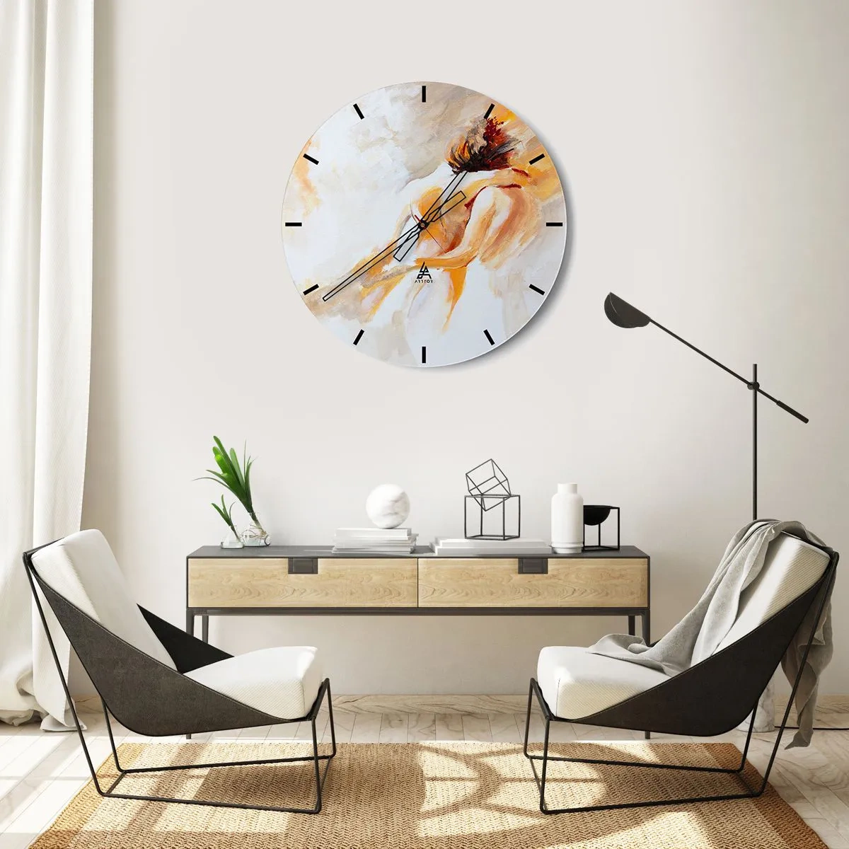 Wanduhr - Glasuhr - Am Himmel der Nähe - 30x30 cm