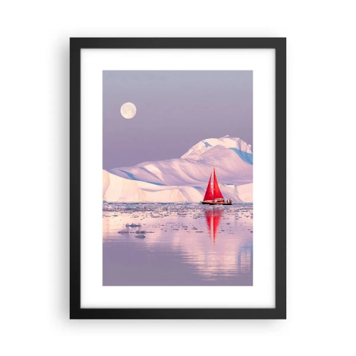 Poster in einem schwarzem Rahmen - Die Hitze des Segels, die Kälte des Eises - 30x40 cm
