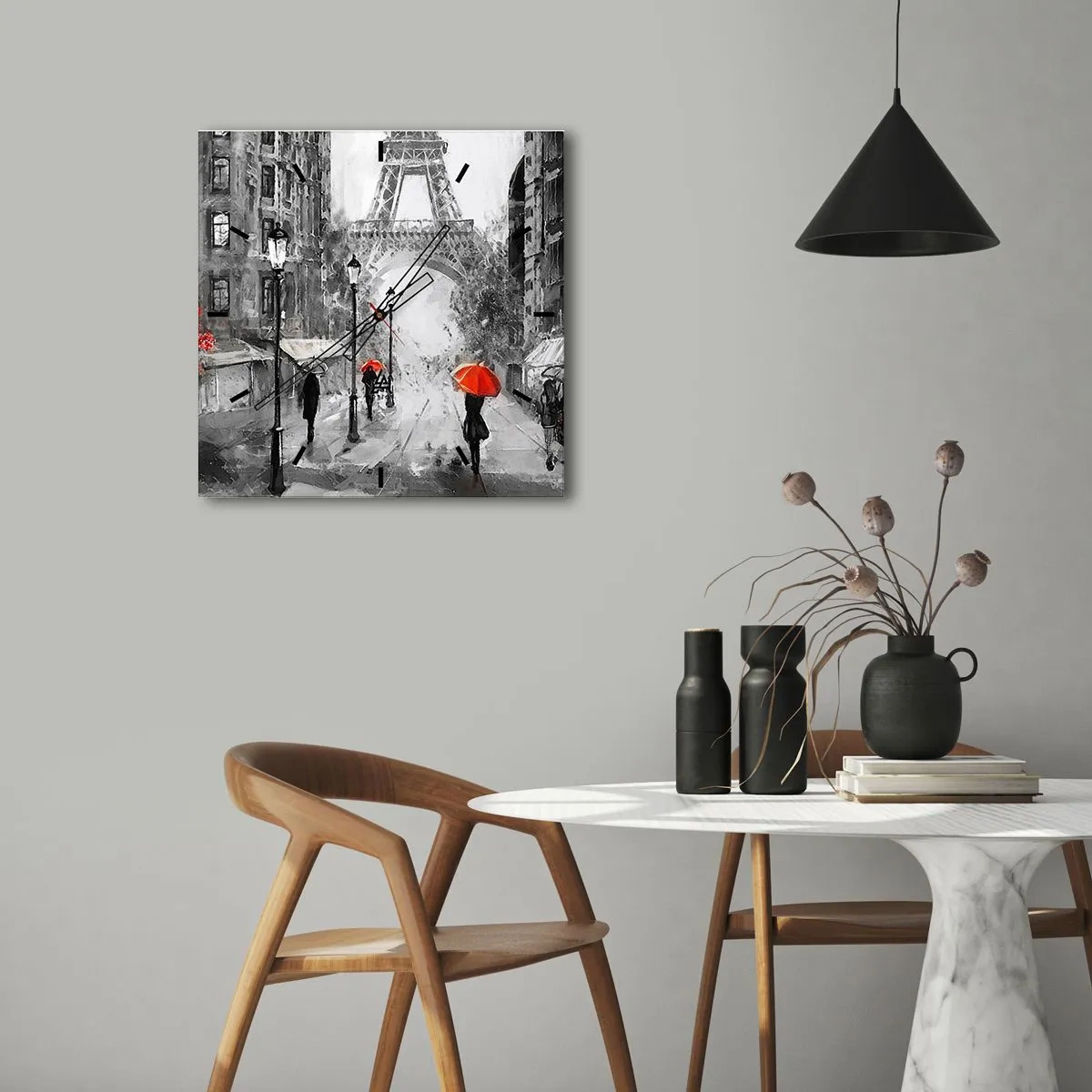 Wanduhr - Glasuhr - Alle Wege führen zu ihr - 40x40 cm