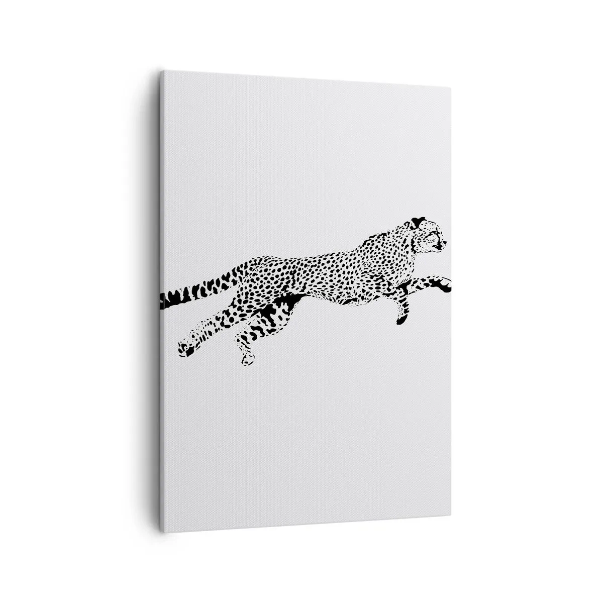 Bild auf Leinwand - Leinwandbild - Minimalistische Grafik eines Geparden in Bewegung - 50x70cm - Der schnellste der Welt - Moderne Wanddekoration für Wohnzimmer und Schlafzimmer ARTTOR