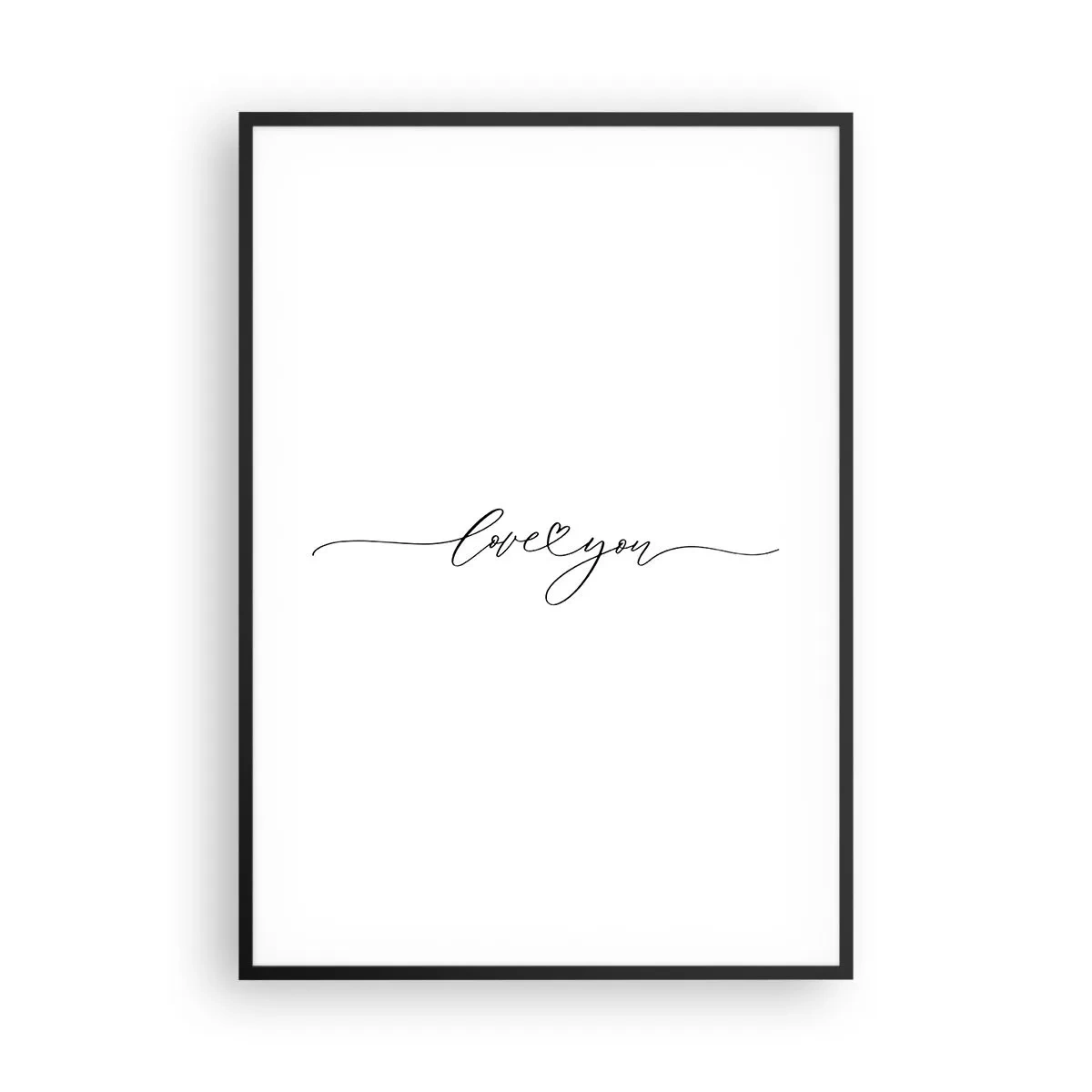 Poster in einem schwarzem Rahmen - Schwarz auf weiß - 70x100 cm