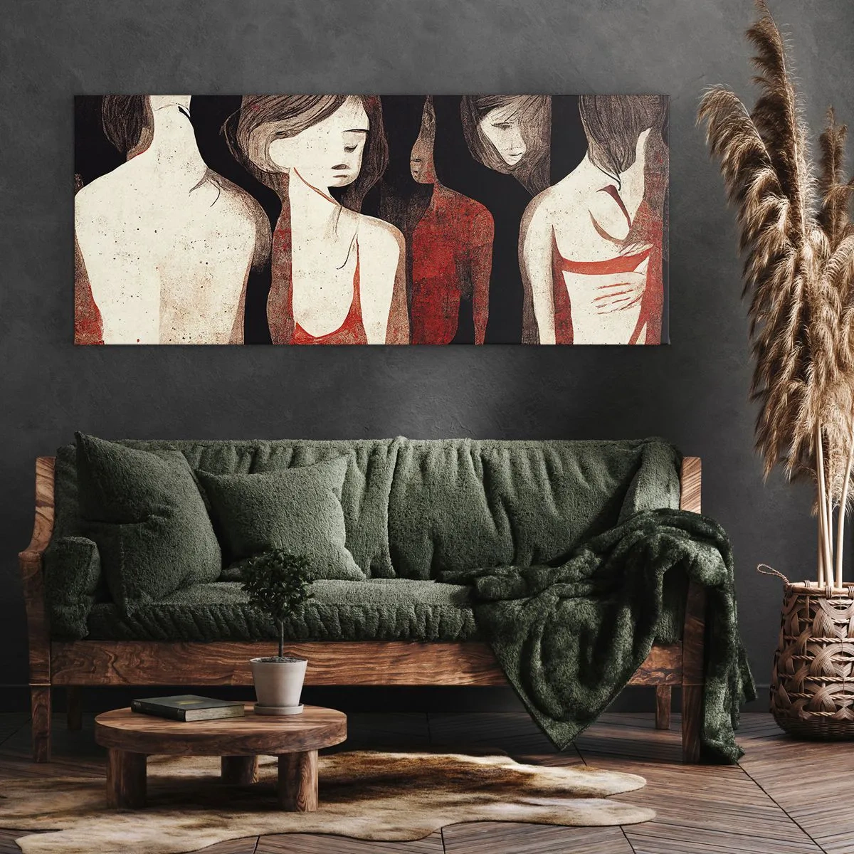 Bild auf Leinwand - Leinwandbild - Madonnen der Dunkelheit - 100x40 cm