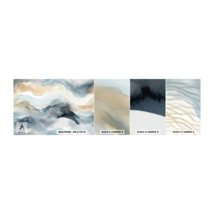 Fototapeten Muster Selbstklebend Deluxe Sticker - Verschneite und neblige Abstraktion - Stück, Aquarell, Minimalismus - 100x30 cm
