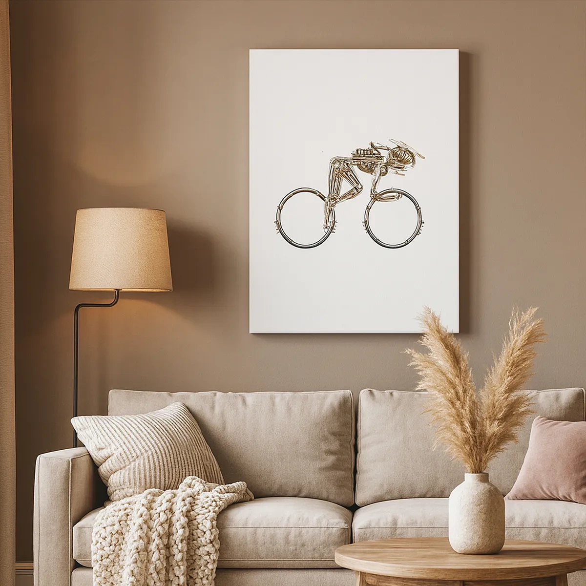 Bild auf Leinwand - Leinwandbild - Ein mechanisches Fahrrad mit futuristischem Design - 50x70cm - Eine tolle Maschine - Moderne Wanddekoration für Wohnzimmer und Schlafzimmer ARTTOR