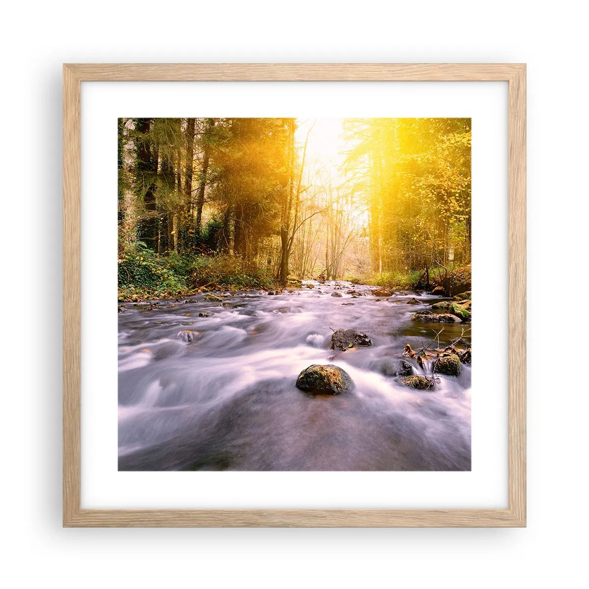 Poster in einem Rahmen aus heller Eiche - Malachit im Silber- und Goldrahmen - 40x40 cm