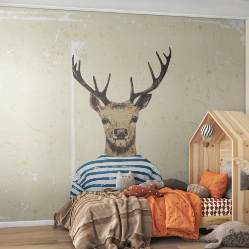 Fototapete Standard Eco - Weil ich gestreifte T-Shirts mag! - Abstraktion, Reh, Stück - 250x175 cm