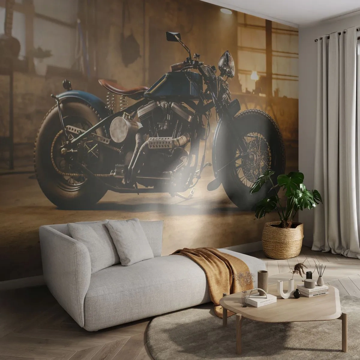 Fototapete Premium Sand - Ich kann alles  - Motorrad, Jahrgang, Automobil - 100x70 cm